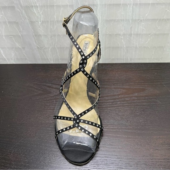 Versace Black rhinestone embellished heels 38/7 - Picture 2 of 12